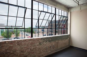 Exposed brick/top floor